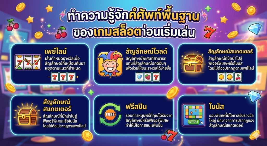 ทำความรู้จักคำศัพท์พื้นฐานของเกมสล็อตก่อนเริ่มเล่น​