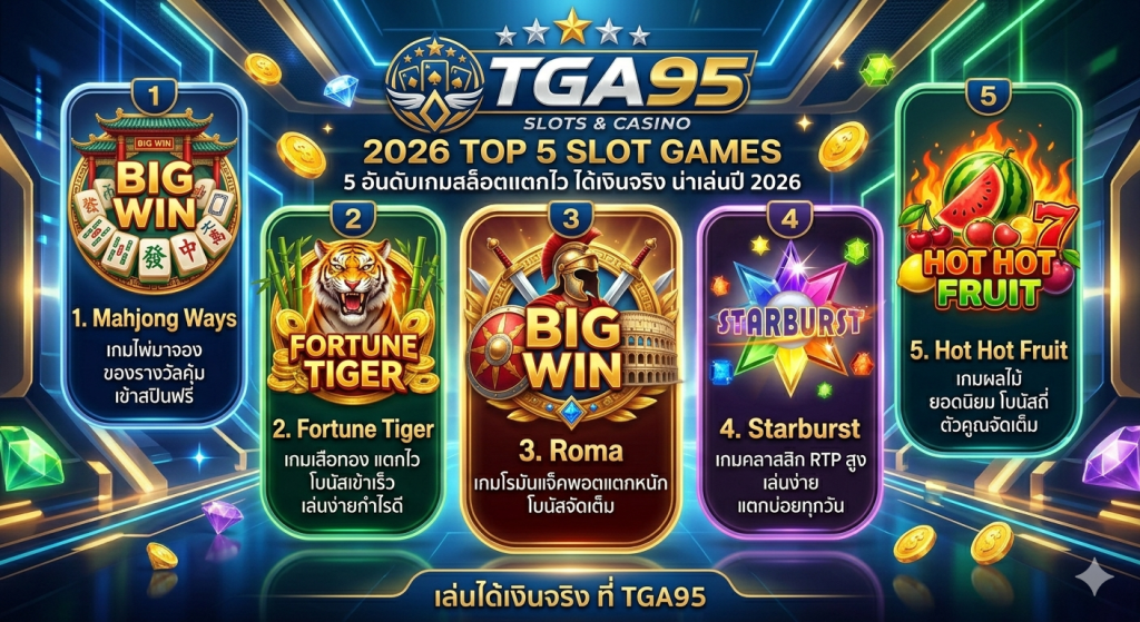 5 อันดับเกมสล็อตแตกไว ได้เงินจริง ที่น่าเล่นปี 2026