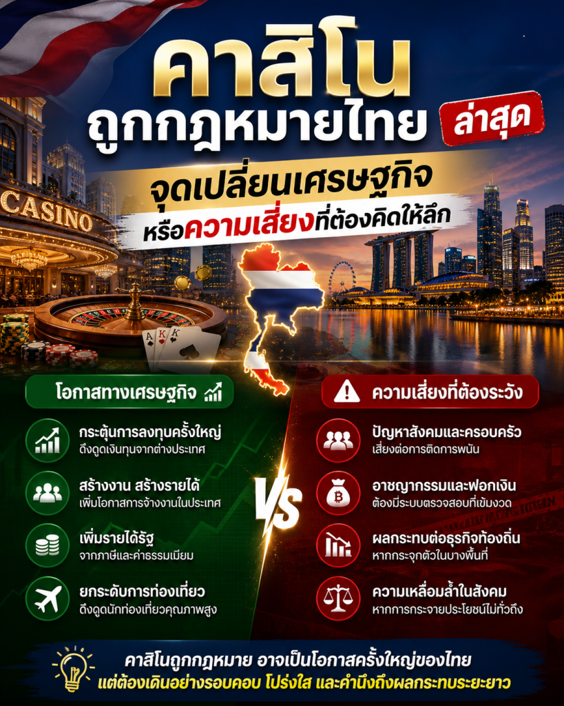 คาสิโนถูกกฎหมายไทย ล่าสุด